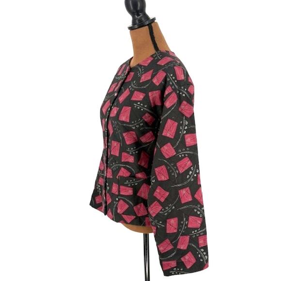 Peruvian Connection Abstract Quilted Jacket with Pearl Snap Buttons – Large - Picture 3 of 7